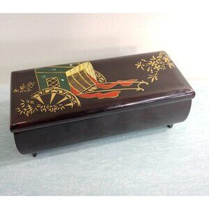 Vintage Japanese lacquerware music box plays “where do I begin / Love Story”